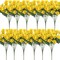 Summer Daisy Bouquets – 12 Bundles Artificial Yellow Silk Flowers, UV Resistant for Outdoor & Indoor Decor
